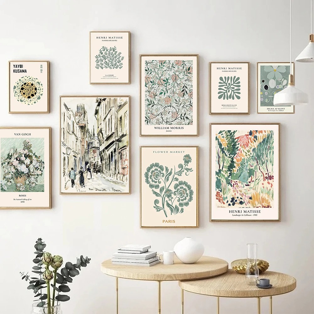 Resin Art Gallery - لوحة فنية تجريدية بتصميم زهور وأوراق