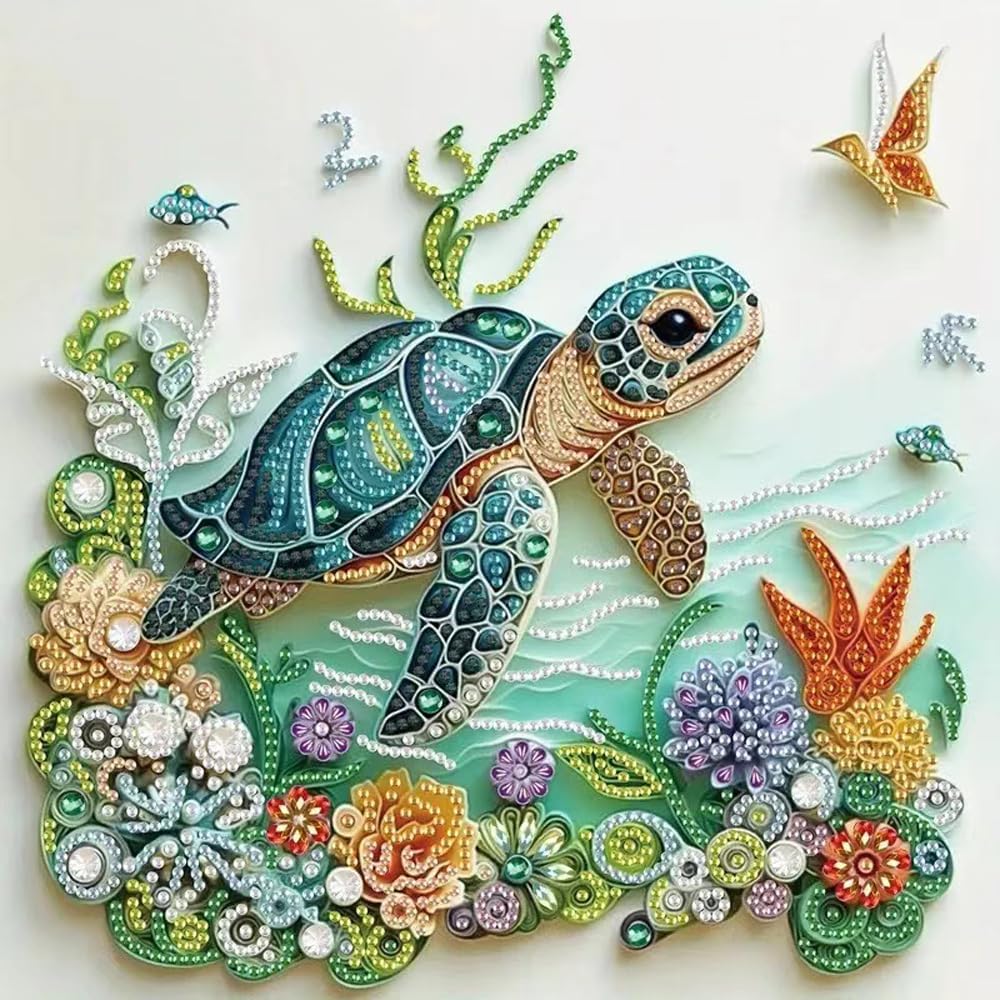 Resin Art For Beginners - مجموعات رسم بالألماس على شكل سلحفاة