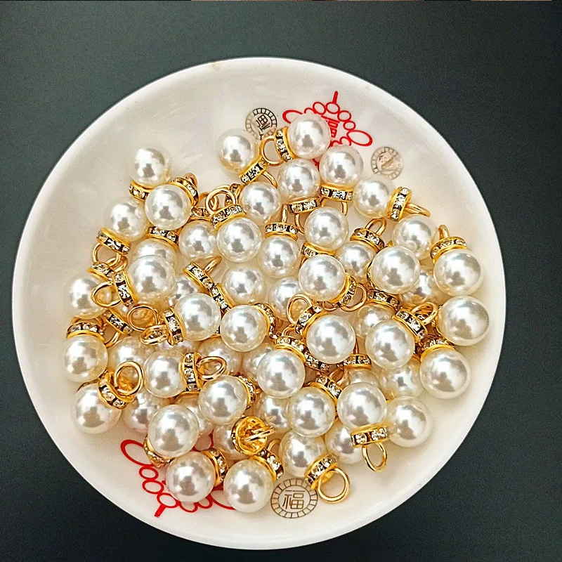 Resin Art For Wedding Gift - 30 قطعة قلادة الماس اللؤلؤ المستديرة