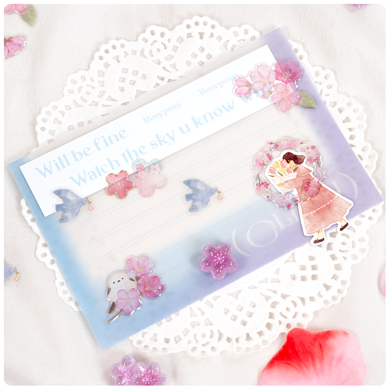 Resin Art Sticker - النمط الياباني ساكورا كريستال ملصقات ثلاثية