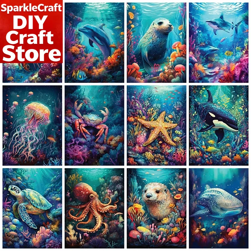 Resin Art For Beginners - طقم رسم بالألماس مربع الشكل بدون