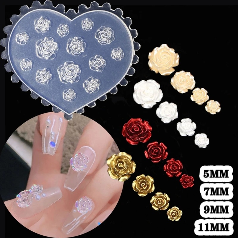 Resin Art Of Rose - قالب سيليكون لتزيين الأظافر بتصميم وردة