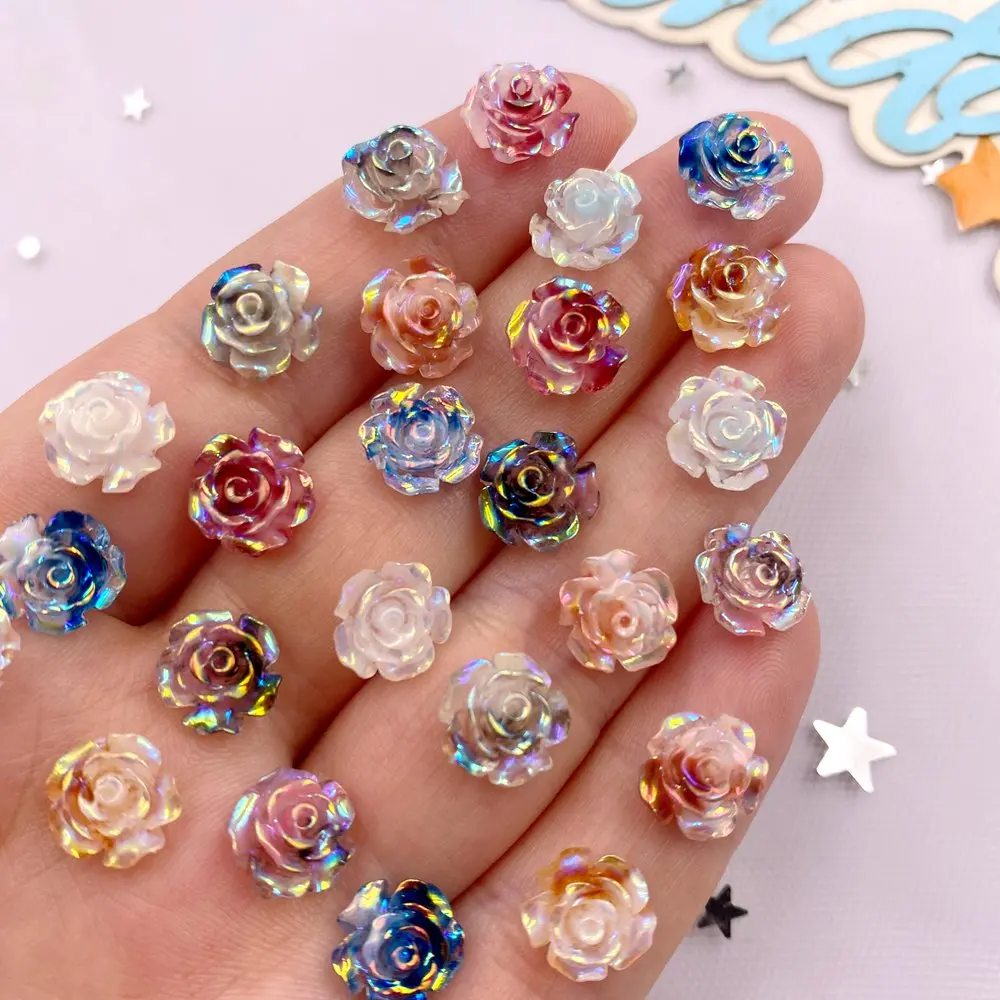 Resin Art Of Rose - ظهر مسطح لامع ملون ، راتنج