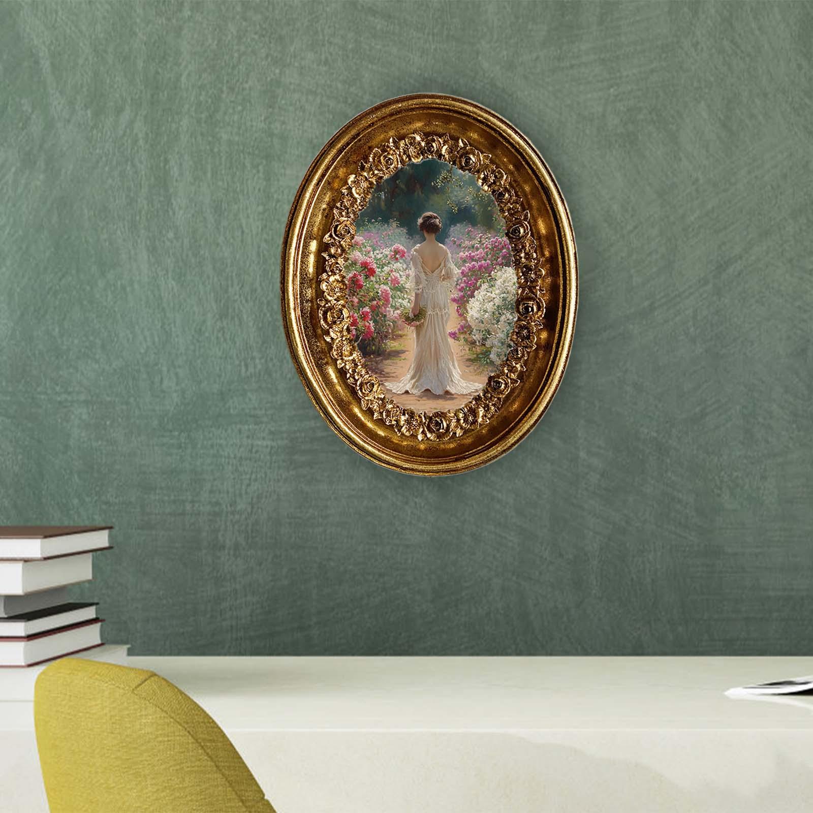 Resin Art Gallery - إطار صور بيضاوي عتيق مقاس 5.8