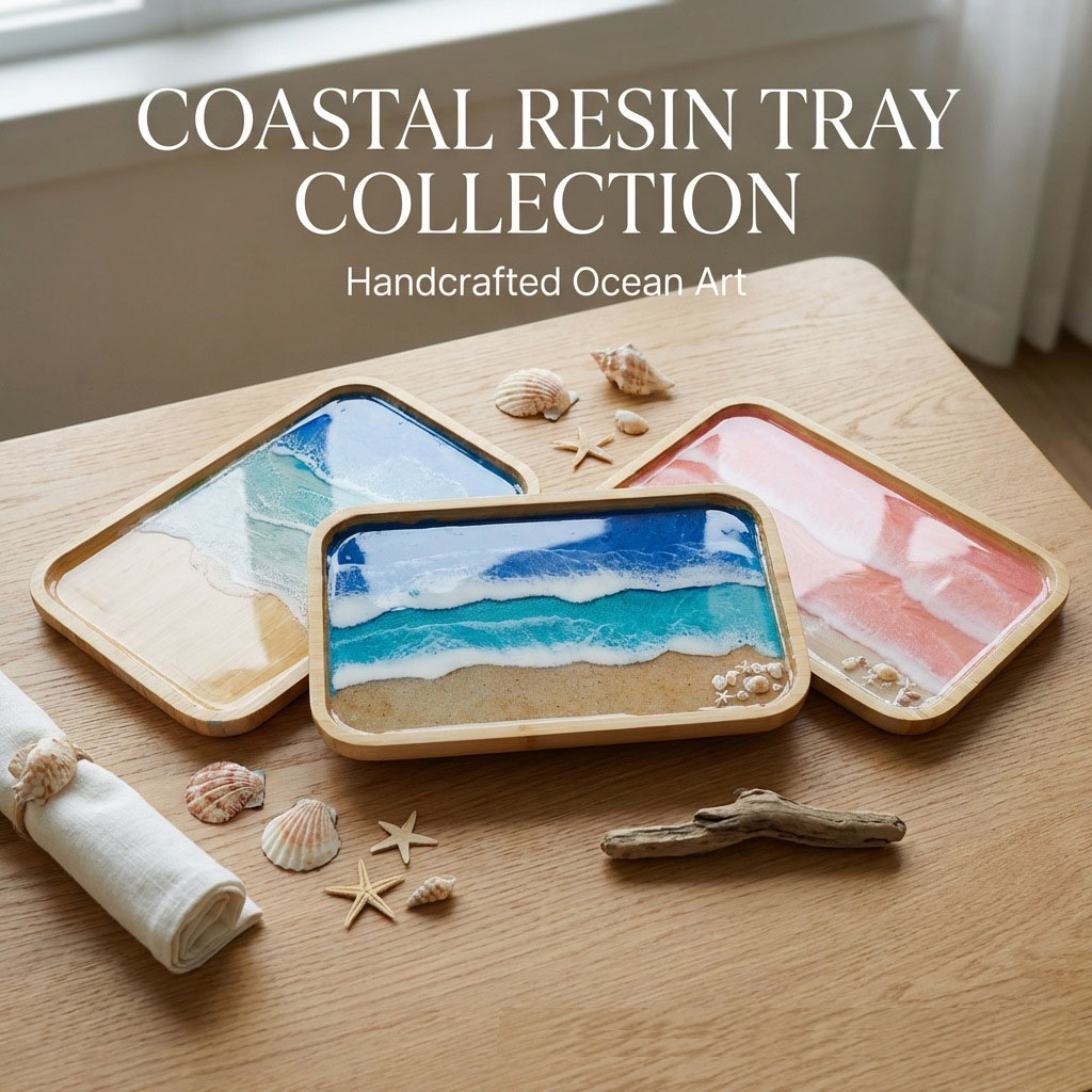 Resin Art With Wood - صينية ديكور خشبية من راتنج الإيبوكسي