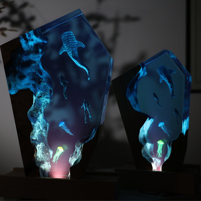 تمثال غواص الحوت الراتنجي المض - مراجعة Resin Art For Wedding Gift وسعره
