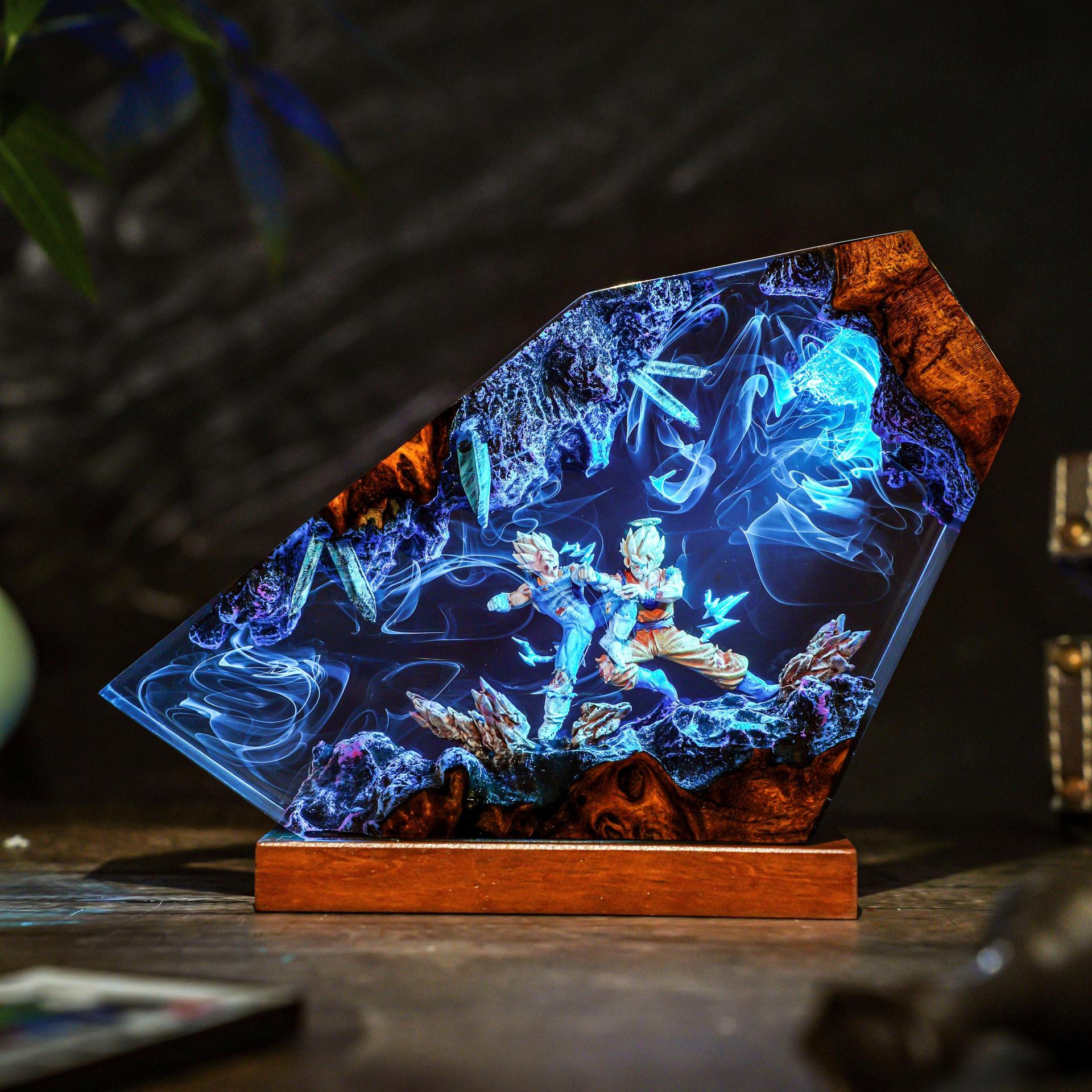 مصباح ليلي LED مصنوع يدويًا من - مراجعة Resin Art Goku وسعره