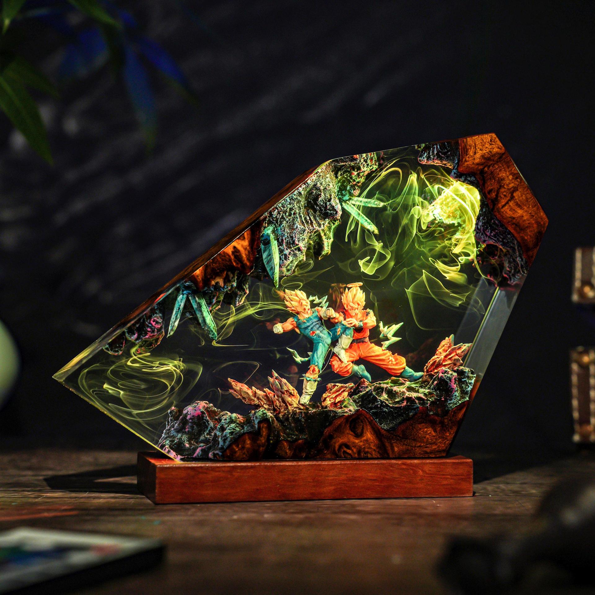 مصباح ليلي LED مصنوع يدويًا من - مراجعة Resin Art Goku وسعره