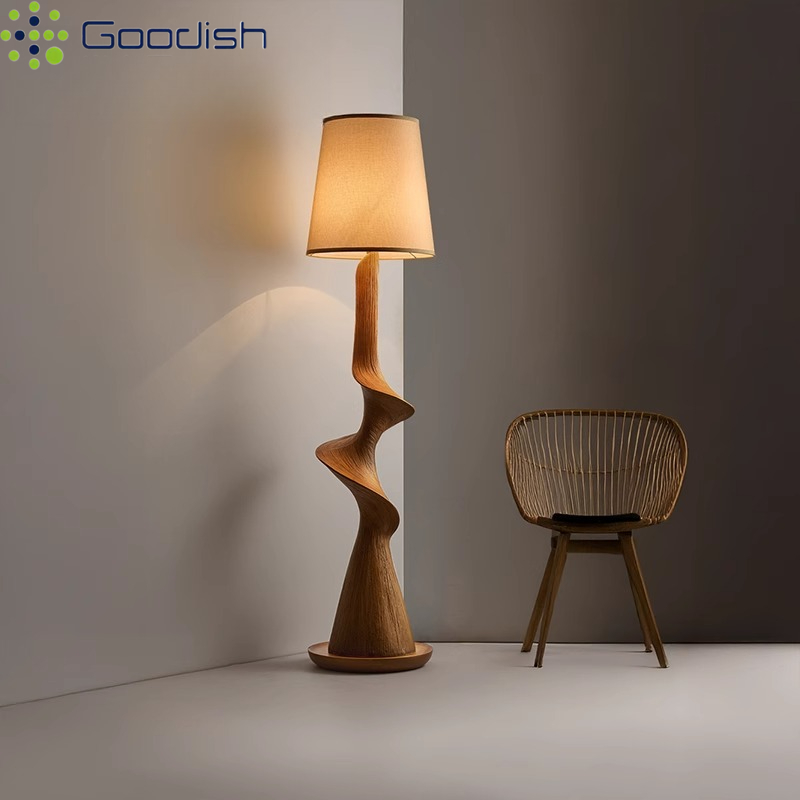 مصباح أرضي LED خشبي منحني عمود - مراجعة Resin Art With Wood وسعره