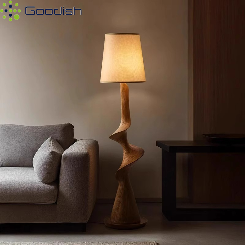 مصباح أرضي LED خشبي منحني عمود - مراجعة Resin Art With Wood وسعره