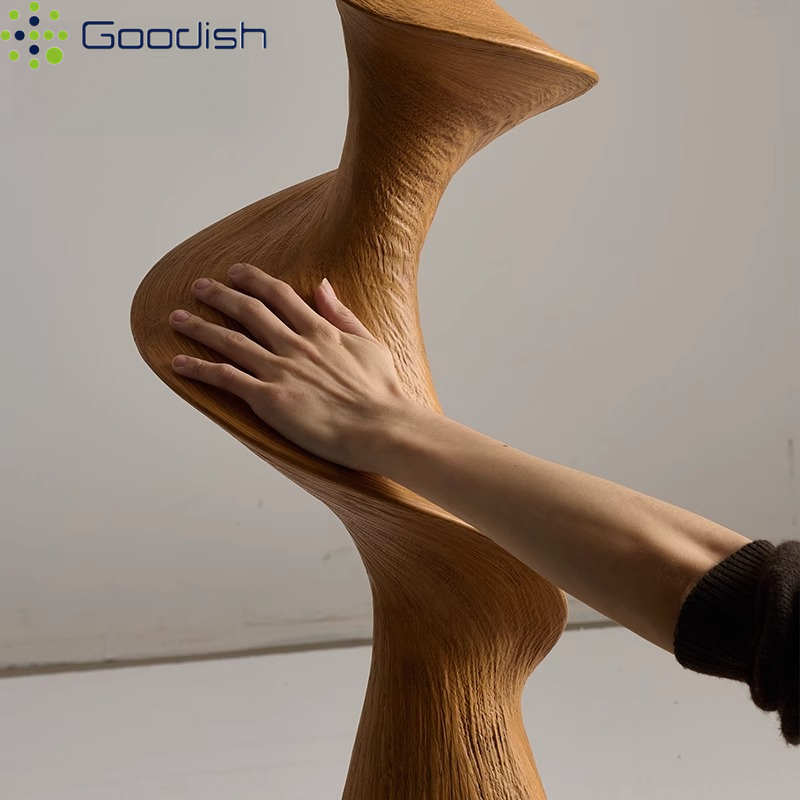 مصباح أرضي LED خشبي منحني عمود - مراجعة Resin Art With Wood وسعره