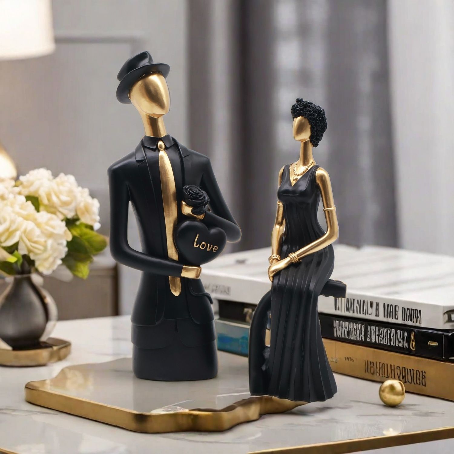 تمثال ديكور من الراتنج بتصميم  - مراجعة Resin Art For Wedding Gift وسعره