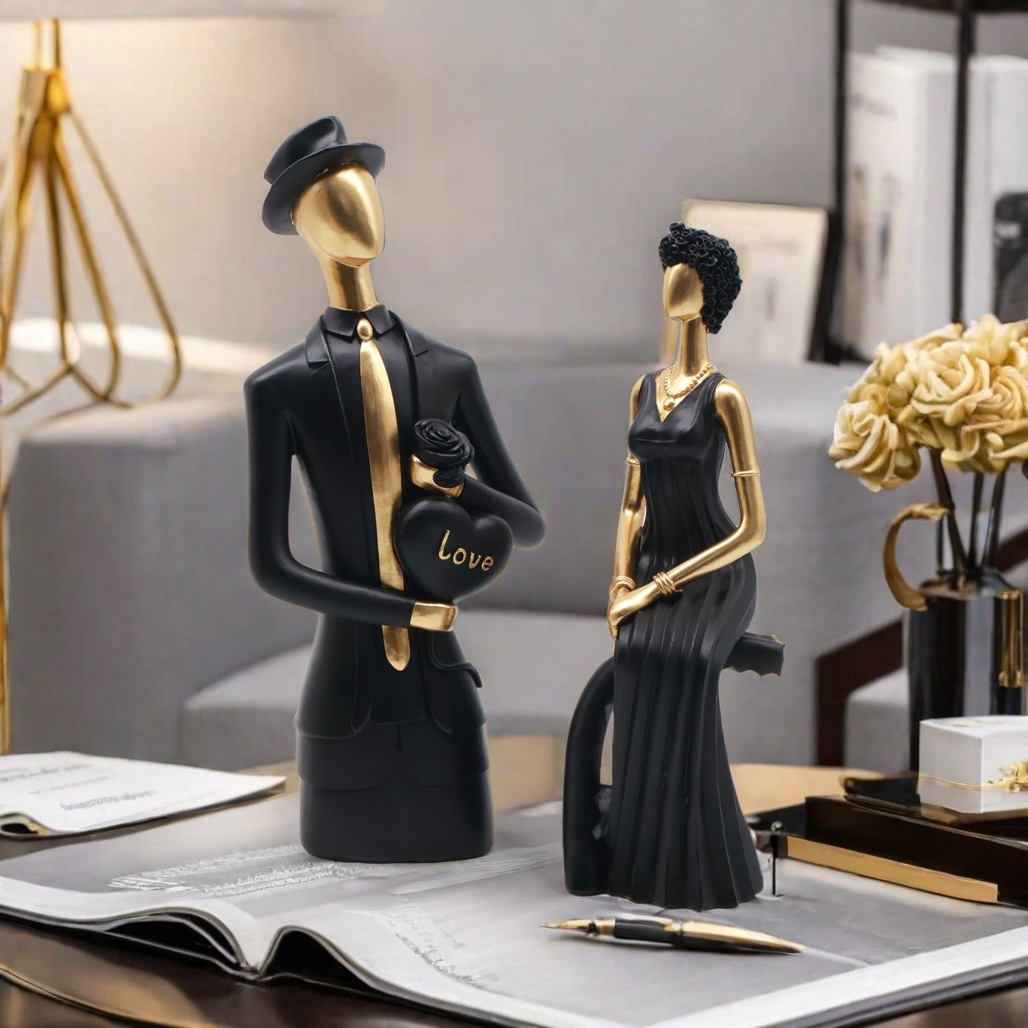 تمثال ديكور من الراتنج بتصميم  - مراجعة Resin Art For Wedding Gift وسعره